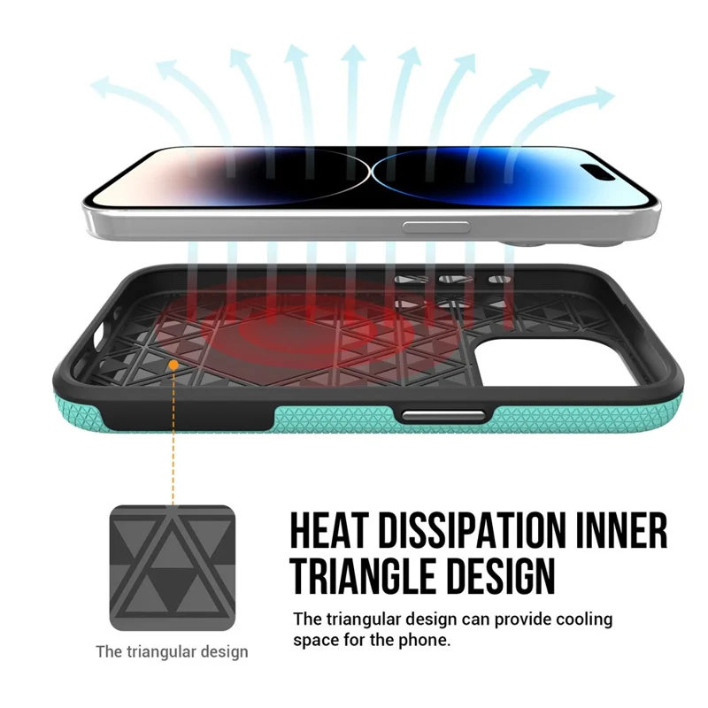 For iPhone 15 Pro Magnetic Phone Case Four Corners Shockproof Back Cover - Mint Green