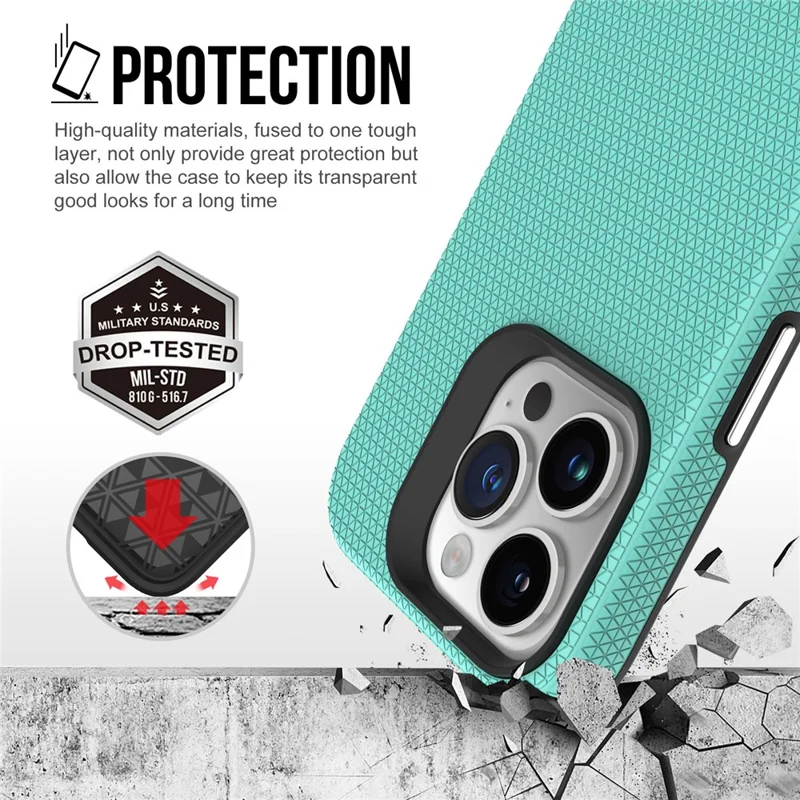 For iPhone 15 Pro Magnetic Phone Case Four Corners Shockproof Back Cover - Mint Green