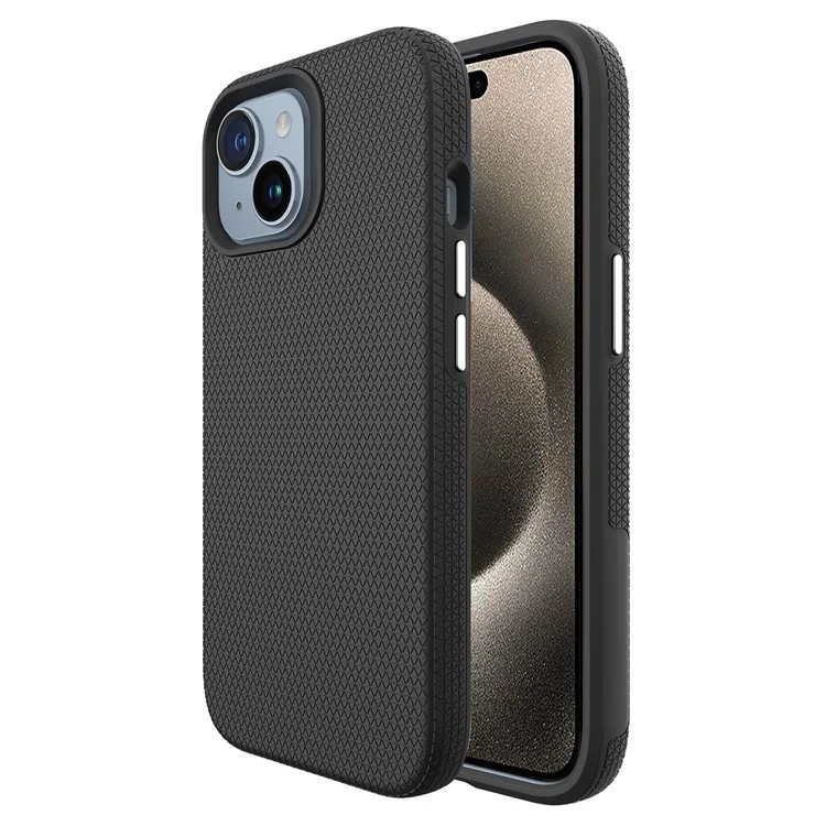 Para Iphone 15 Case de Casos Magnéticos Anti-Drop TPU+PC Telephip Cover - Negro