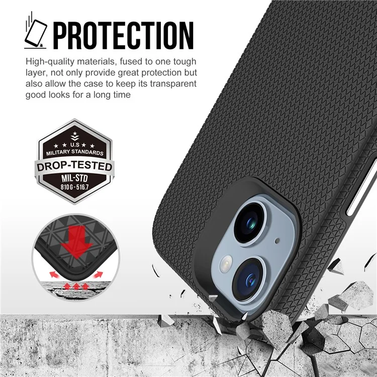 Para Iphone 15 Case de Casos Magnéticos Anti-Drop TPU+PC Telephip Cover - Negro