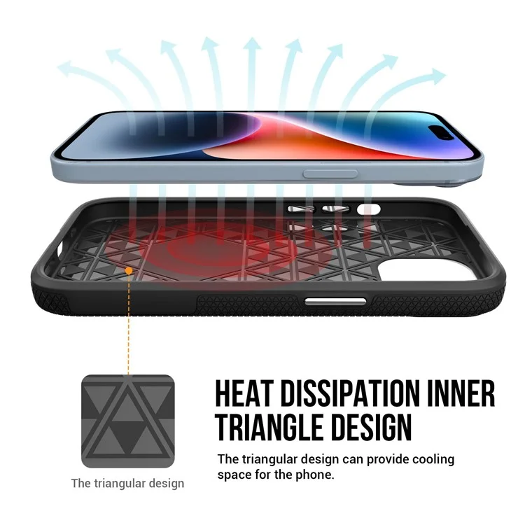 Para Iphone 15 Case de Casos Magnéticos Anti-Drop TPU+PC Telephip Cover - Negro