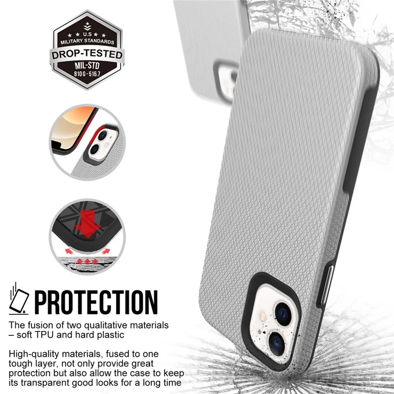 Para Iphone 12 Mini Case Quatro Cantos na Capa de Telefone Magnético à Prova de Choque - Prata