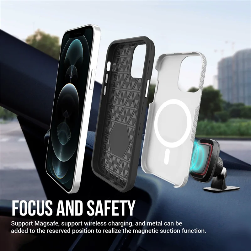 Para Iphone 12 Mini Case Quatro Cantos na Capa de Telefone Magnético à Prova de Choque - Prata