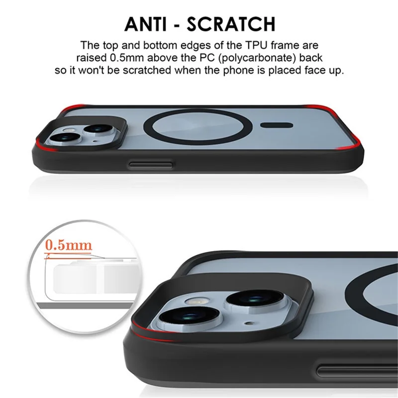 Combat X Mode Magnetic Series for iPhone 15 Phone Case Compatible with Magsafe Reinforced Corners Cover - Black