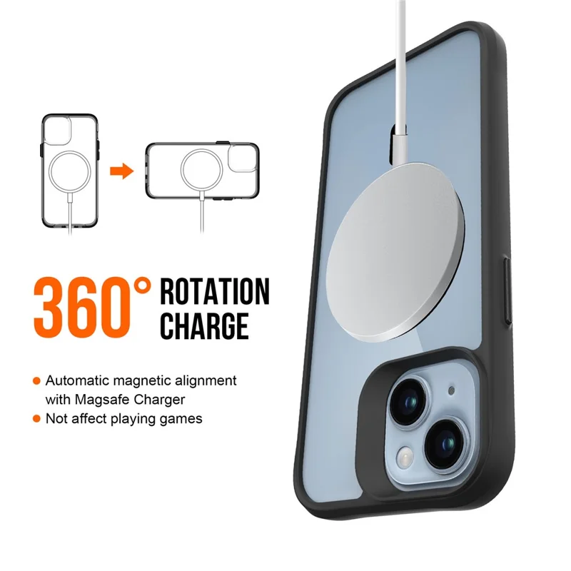 Combat X Mode Magnetic Series for iPhone 15 Phone Case Compatible with Magsafe Reinforced Corners Cover - Black