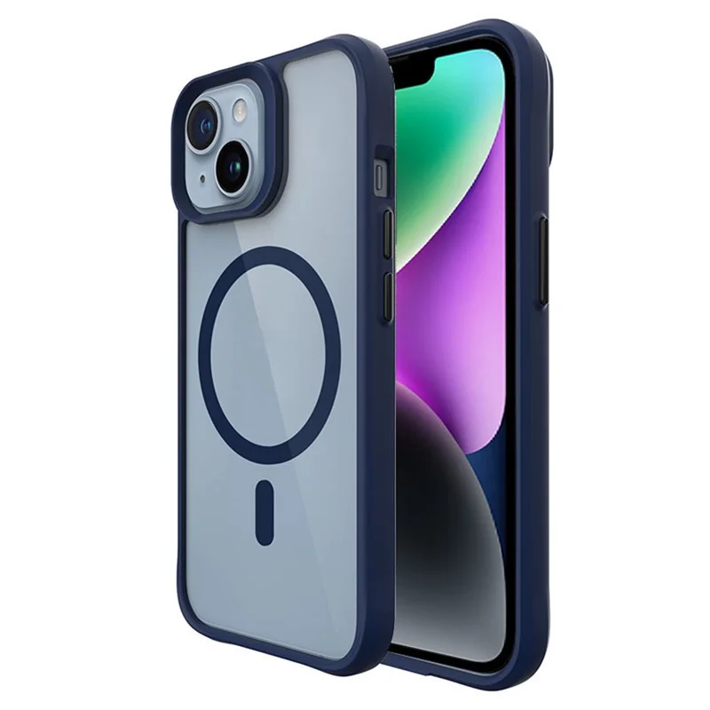 Combat X Mode Magnetische Serie für iPhone 15 Plus / 14 Plus Kompatible Hülle mit MagSafe Doppelschichtiger Schutzhülle - Blau