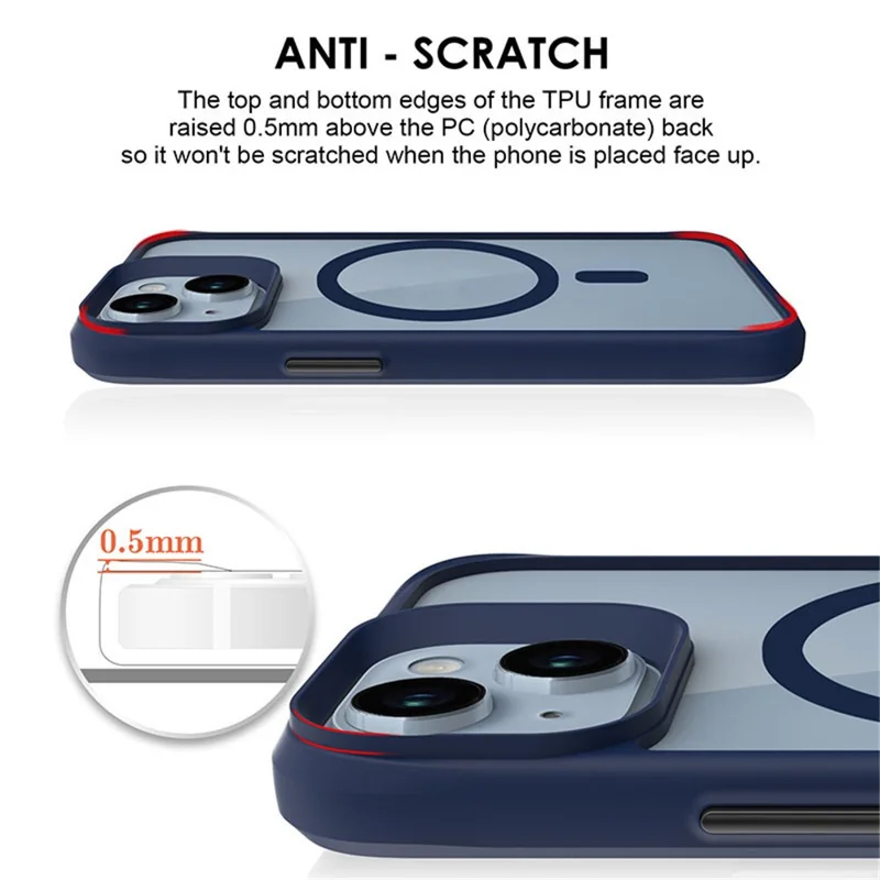 Combat X Mode Magnetische Serie für iPhone 15 Plus / 14 Plus Kompatible Hülle mit MagSafe Doppelschichtiger Schutzhülle - Blau