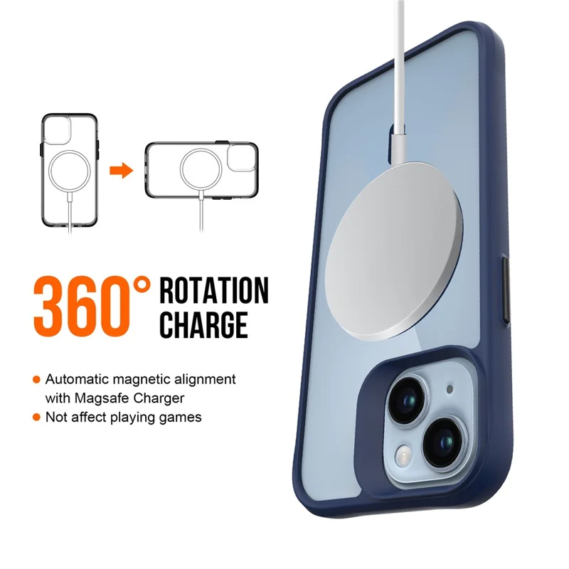 Combat X Mode Magnetische Serie für iPhone 15 Plus / 14 Plus Kompatible Hülle mit MagSafe Doppelschichtiger Schutzhülle - Blau