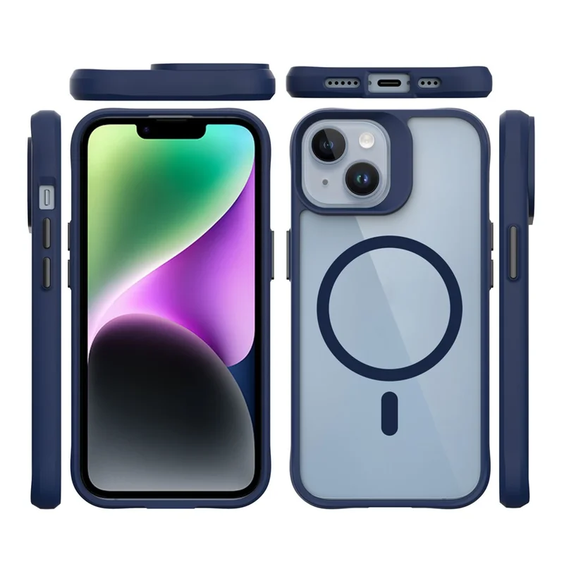 Combat X Mode Magnetische Serie für iPhone 15 Plus / 14 Plus Kompatible Hülle mit MagSafe Doppelschichtiger Schutzhülle - Blau