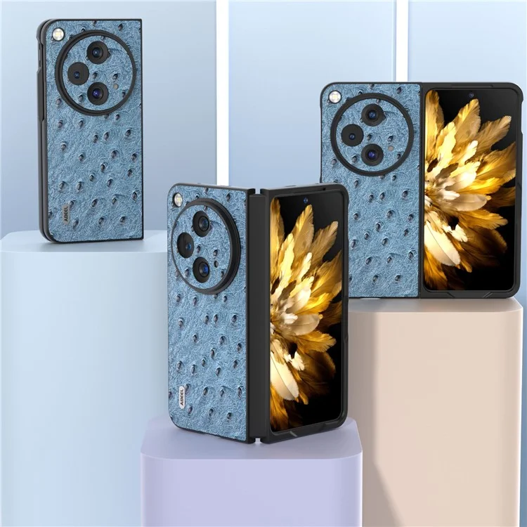 ABEEL Para OnePlus Open Case Ostrich Texture Phone Back Cover - Azul
