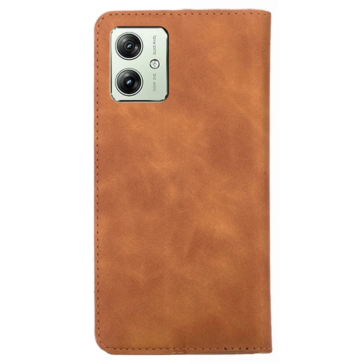 Per Motorola Moto G54 5G Case Custodia in Pelle con Supporto e Slot per Schede - Marrone Chiaro