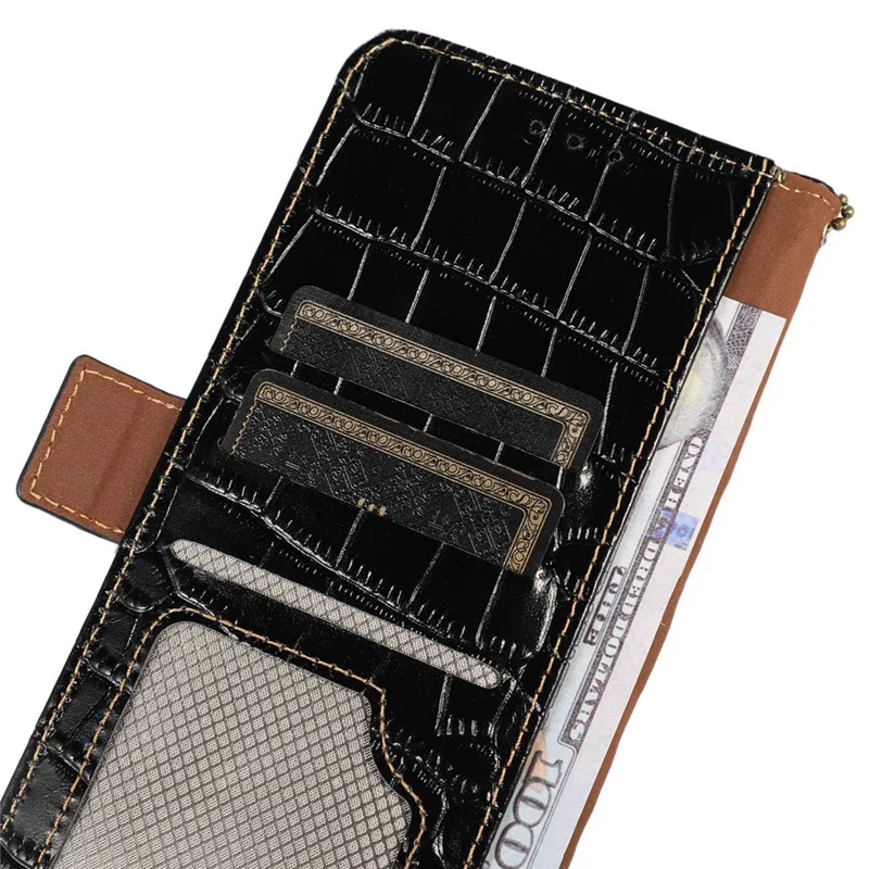 Para Samsung Galaxy A25 5G (Global) (161.0 x 76.5 x 8.3mm) Capa RFID Blocking Wallet Flip Phone Cover - Preto