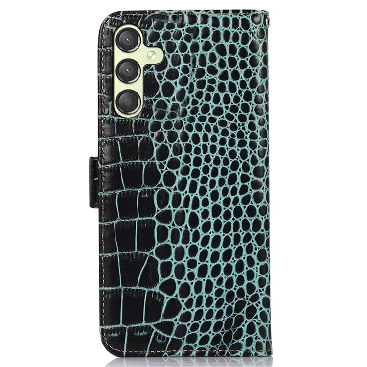 Pour Samsung Galaxy A25 5G (Global) (161,0 x 76,5 x 8,3 mm) Étui Portefeuille Bloquant RFID Flip Cover - Vert