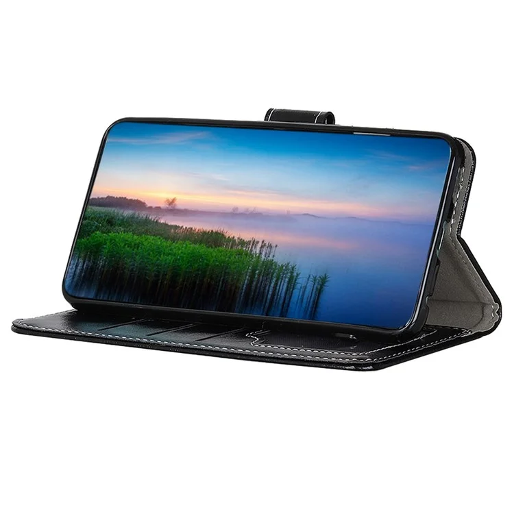Para Xiaomi 14 Pro Case Funda de Cuero PU Textura Crazy Horse - Negro
