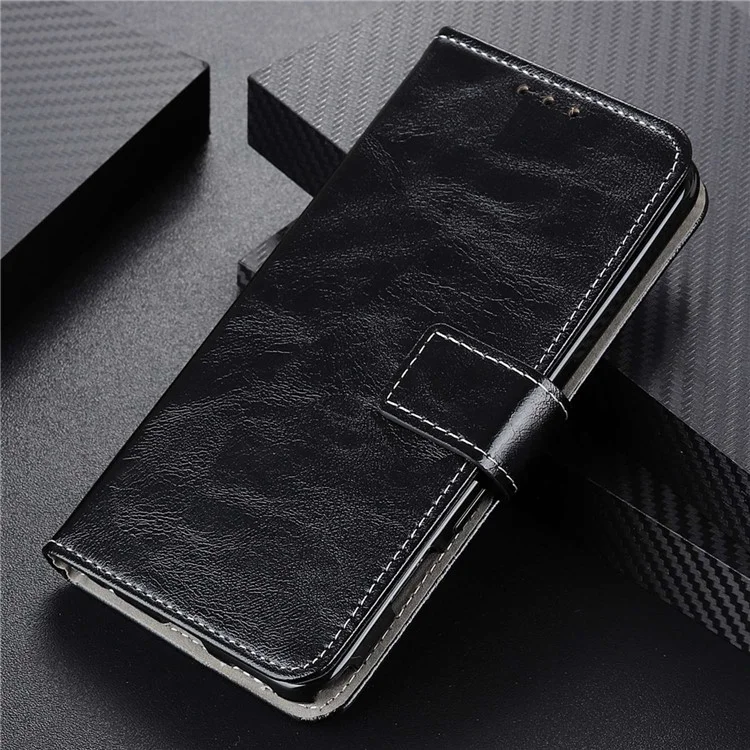 Para Xiaomi 14 Pro Case Funda de Cuero PU Textura Crazy Horse - Negro
