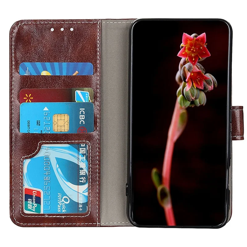 For Xiaomi 14 Pro Case PU Leather Crazy Horse Texture Wallet Phone Cover - Brown