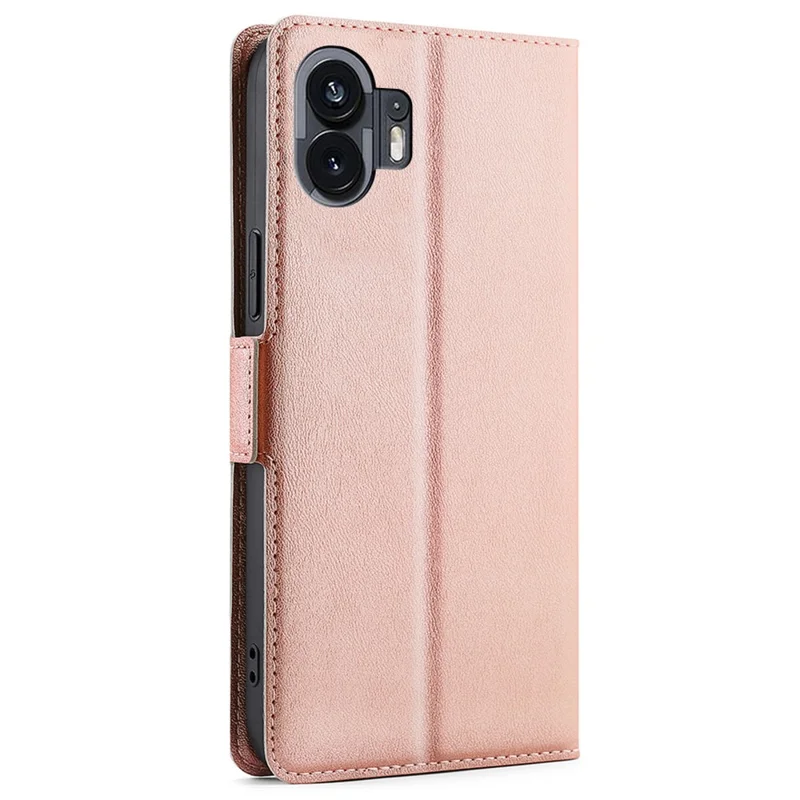 For Nothing Phone (2) Leather Case Card Slot Magnetic Clasp Phone Cover - Rose Gold