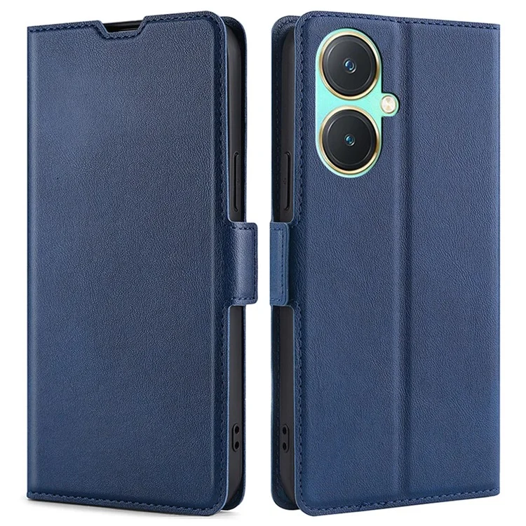 Für vivo Y27 4G Case Ultra Thin Leder Kartensteckplatz Smartphone Cover - Blau