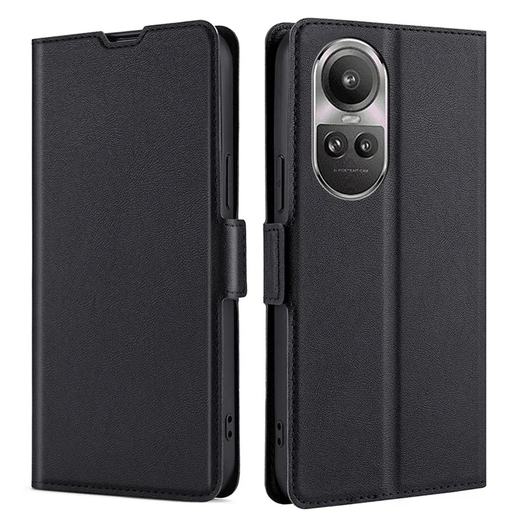 Pour Oppo Reno10 5G (Global) / Reno10 Pro 5G (Global) Étui en cuir avec fente pour carte Housse de téléphone - Noir