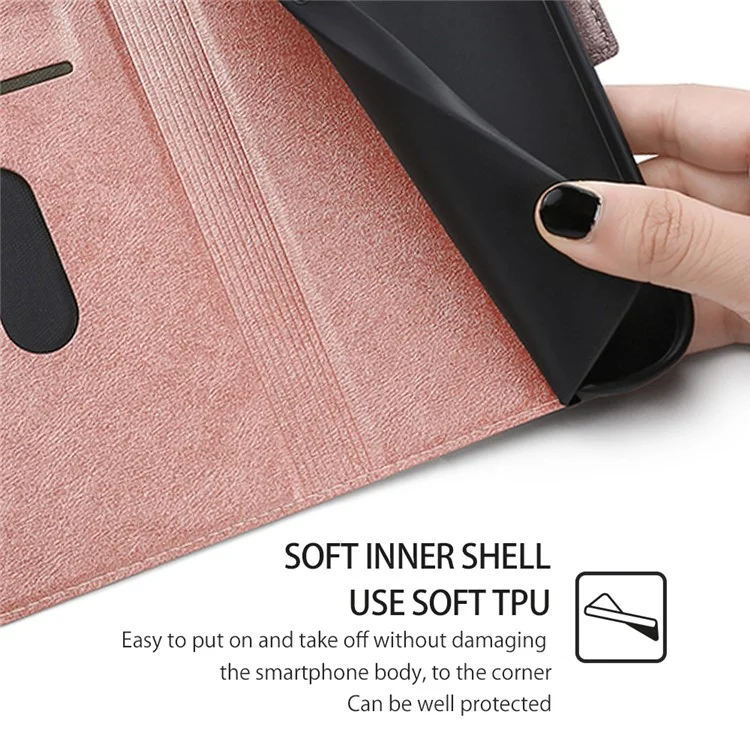 For Xiaomi Redmi K60 Ultra / 13T / 13T Pro Case Leather Card Slot Shockproof Phone Cover - Rose Gold