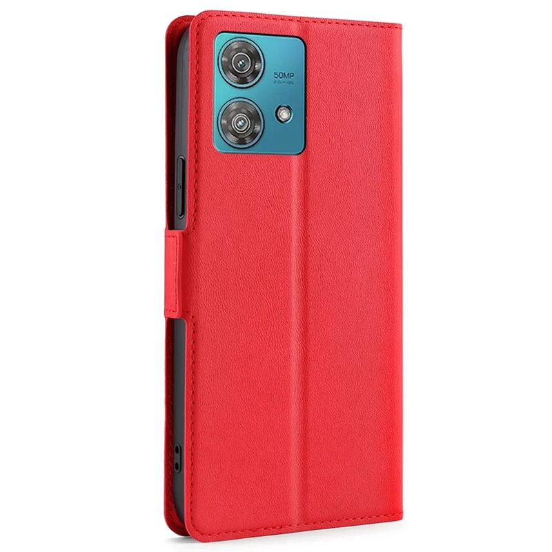 For Motorola Edge 40 Neo 5G Case Card Holder Phone Leather Cover - Red