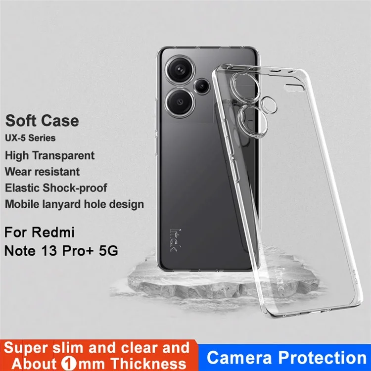 IMAK UX-5 Series for Xiaomi Redmi Note 13 Pro+ Case Clear Anti-scratch TPU Phone Cover
