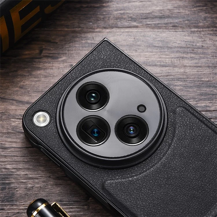 Für Oppo Find N3 5G / OnePlus Open Case PU-Leder beschichteter harter PC-Schutzhülle für Telefone - Schwarz