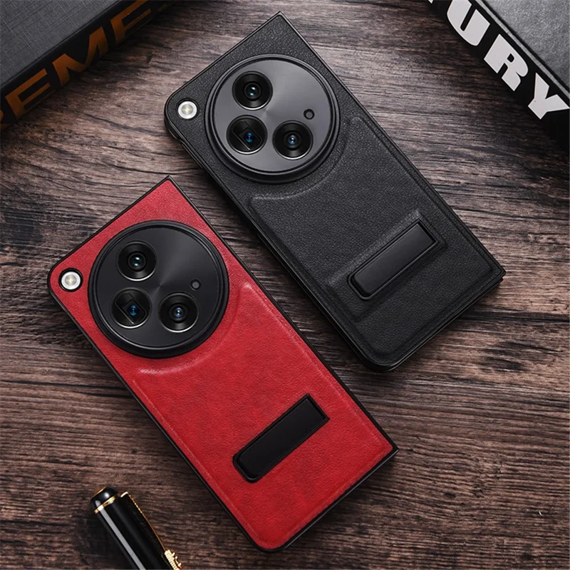 Obudowa z nadrukowaną skórą PU dla Oppo Find N3 5G / OnePlus Open, twarde pokrowce ochronne z tworzywa PC - Biały