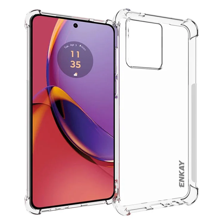 ENKAY HAT PRINCE For Motorola Moto G84 5G Case Anti-slip Strip Edge Phone Cover TPU Shell