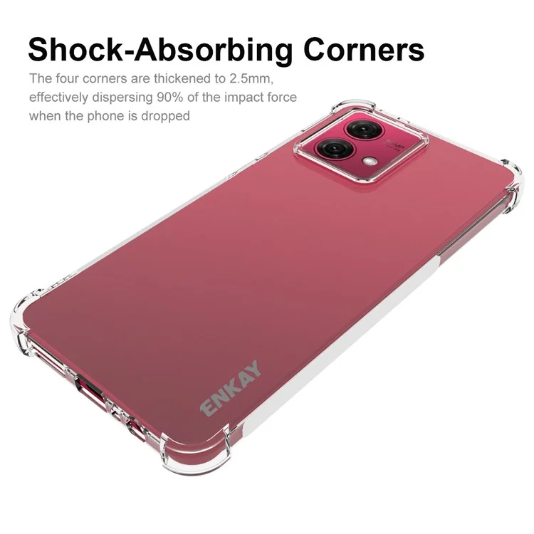 ENKAY HAT PRINCE For Motorola Moto G84 5G Case Anti-slip Strip Edge Phone Cover TPU Shell