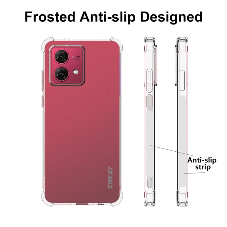 ENKAY HAT PRINCE For Motorola Moto G84 5G Case Anti-slip Strip Edge Phone Cover TPU Shell