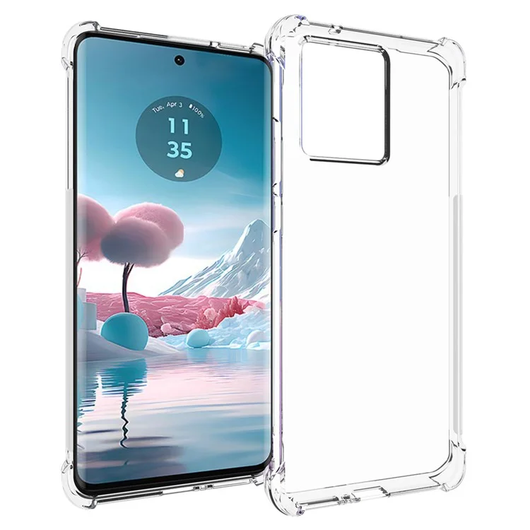 ENKAY HAT PRINCE para Motorola Edge 40 Neo 5G Funda de teléfono de TPU transparente con tira antideslizante y cubierta del borde