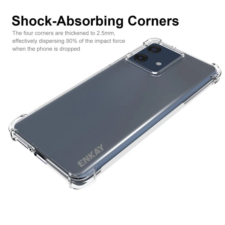 ENKAY HAT PRINCE para Motorola Edge 40 Neo 5G Funda de teléfono de TPU transparente con tira antideslizante y cubierta del borde