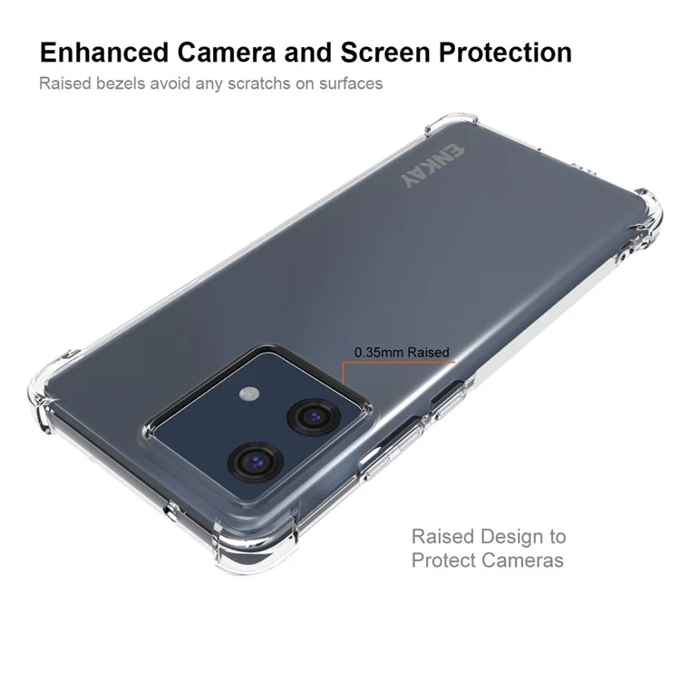 ENKAY HAT PRINCE para Motorola Edge 40 Neo 5G Funda de teléfono de TPU transparente con tira antideslizante y cubierta del borde
