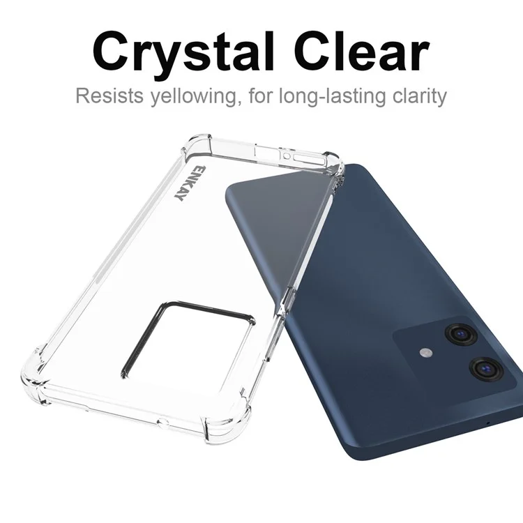 ENKAY HAT PRINCE para Motorola Edge 40 Neo 5G Funda de teléfono de TPU transparente con tira antideslizante y cubierta del borde