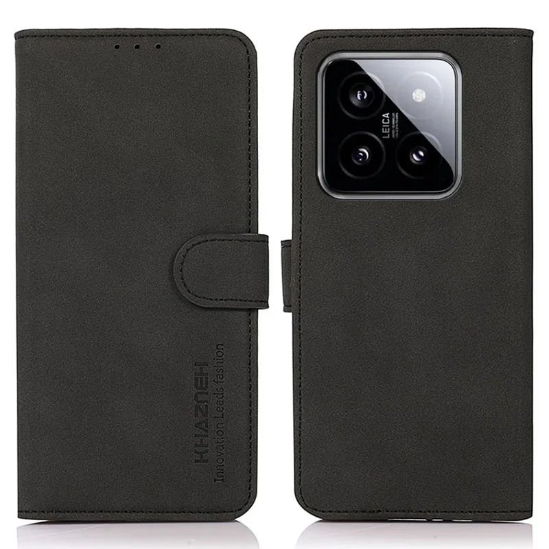 KHAZNEH For Xiaomi 14 Pro Case Anti-scratch Phone Wallet Cover - Black