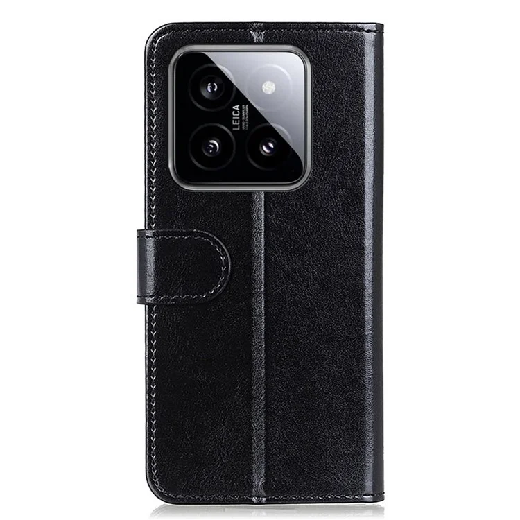 Para Xiaomi 14 Pro Leather Case Wallet Stand Shockproof Phone Cover - Preto