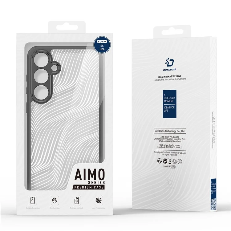 DUX DUCIS Aimo Series TPU+PC Case pour Samsung Galaxy S24 Case Anti-Drop Matte Phone Cover (Certification REACH) - Noir