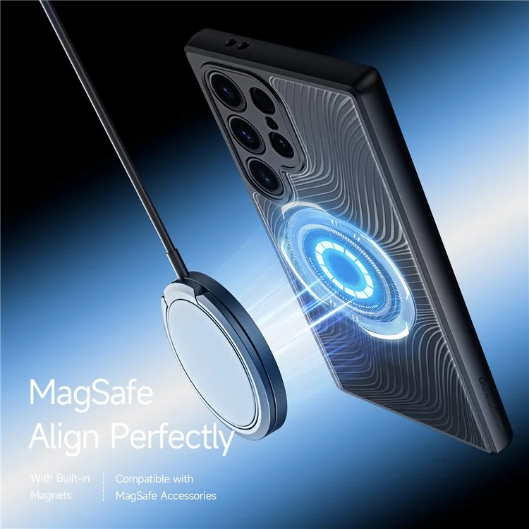 DUX DUCIS Aimo Series para Capa Samsung Galaxy S24 Ultra Compatível com MagSafe TPU+PC Mate Capa de Telefone (REACH) - Preto