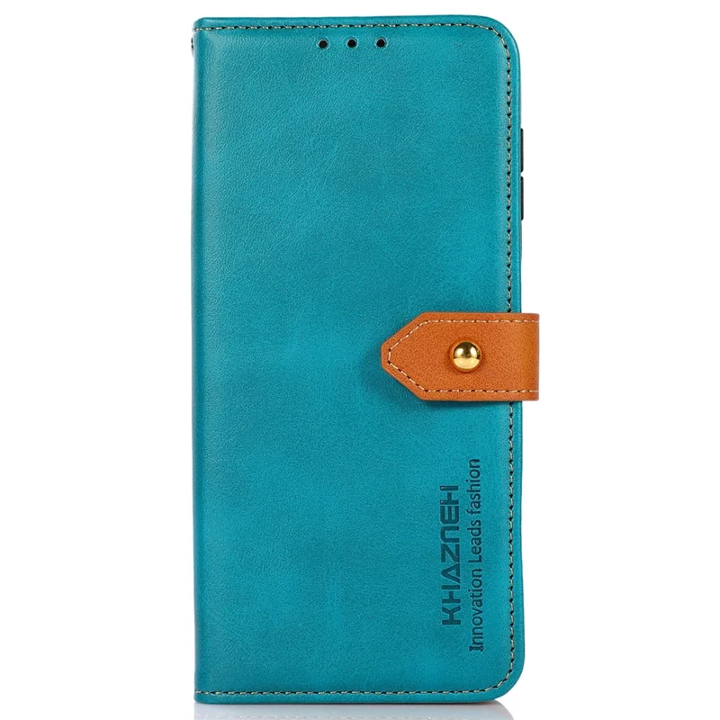 KHAZNEH For Xiaomi 14 Leather Case Gold Magnetic Buckle Wallet Cover - Blue