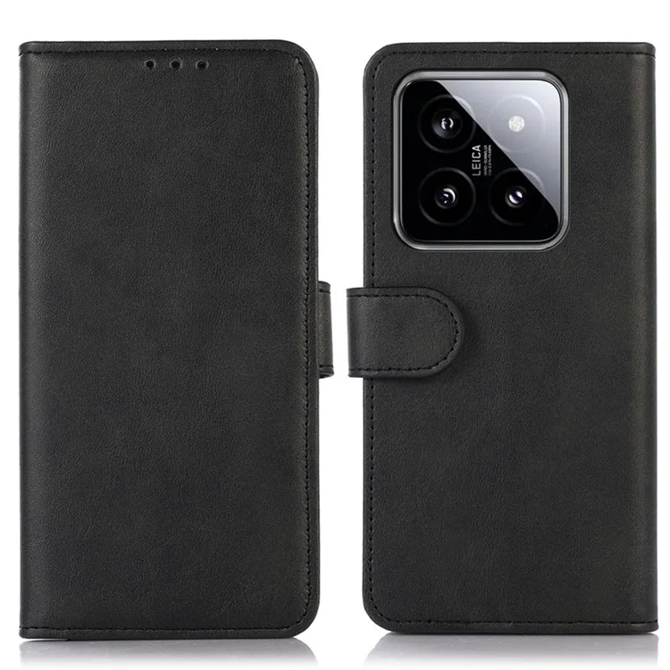 Per Xiaomi 14 Case Cowhide Texture Wallet Custodia antiurto - Nero
