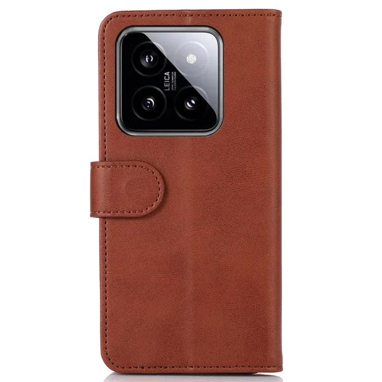 Per Xiaomi 14 Pro Case Cover Custodia Portafoglio in Pelle PU - Marrone