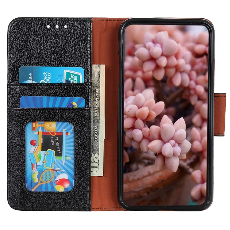 Funda para Xiaomi 14 Pro de piel de becerro Nappa con textura dividida - Negro
