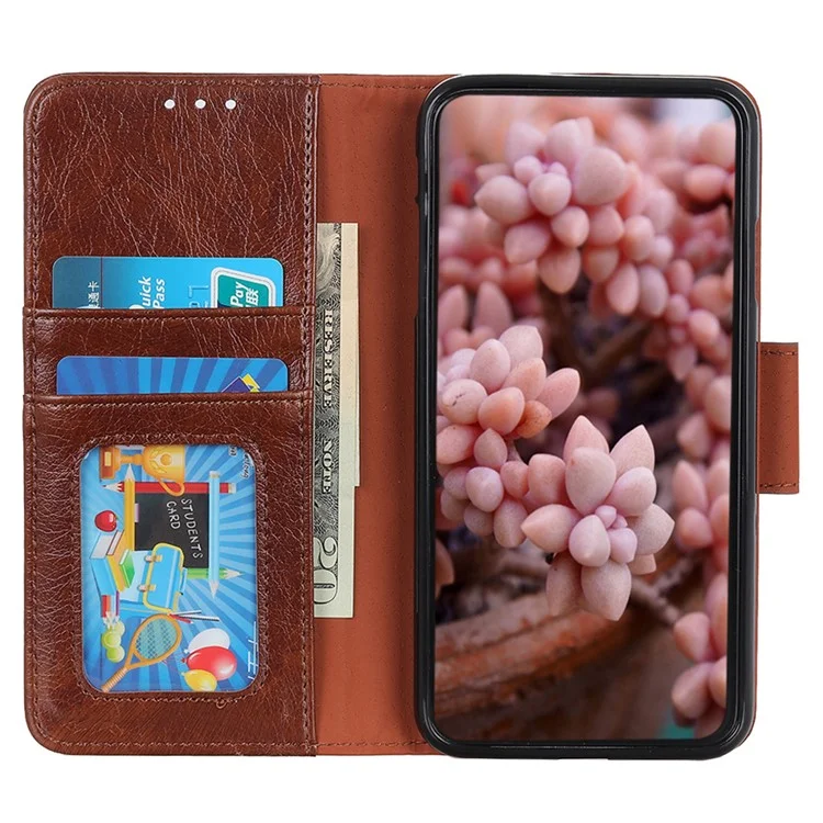 Per Xiaomi 14 Case Split Leather Mobile Phone Stand Wallet Cover - Marrone