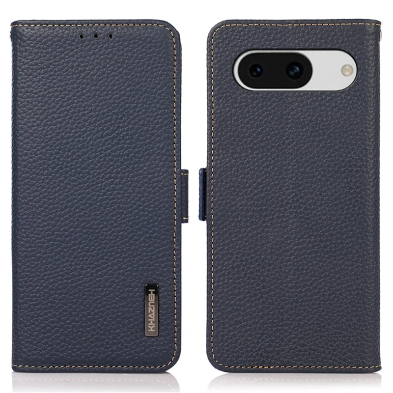 KHAZNEH per Google Pixel 8a Case RFID Blocking Wallet Stand Phone Cover - Blu
