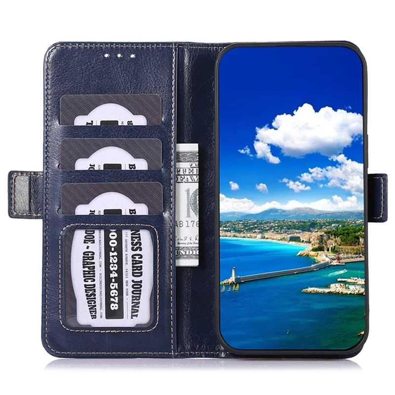 ABEEL For Xiaomi 14 Pro Case Crazy Horse Texture Wallet Leather Cover - Blue