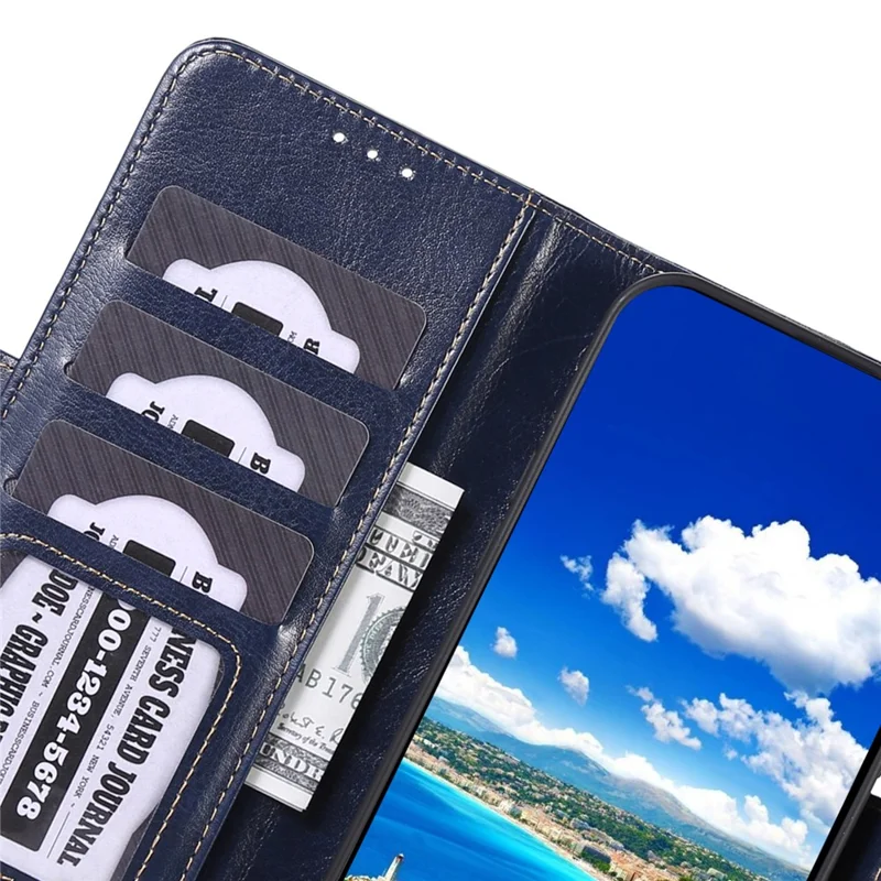 ABEEL For Xiaomi 14 Pro Case Crazy Horse Texture Wallet Leather Cover - Blue