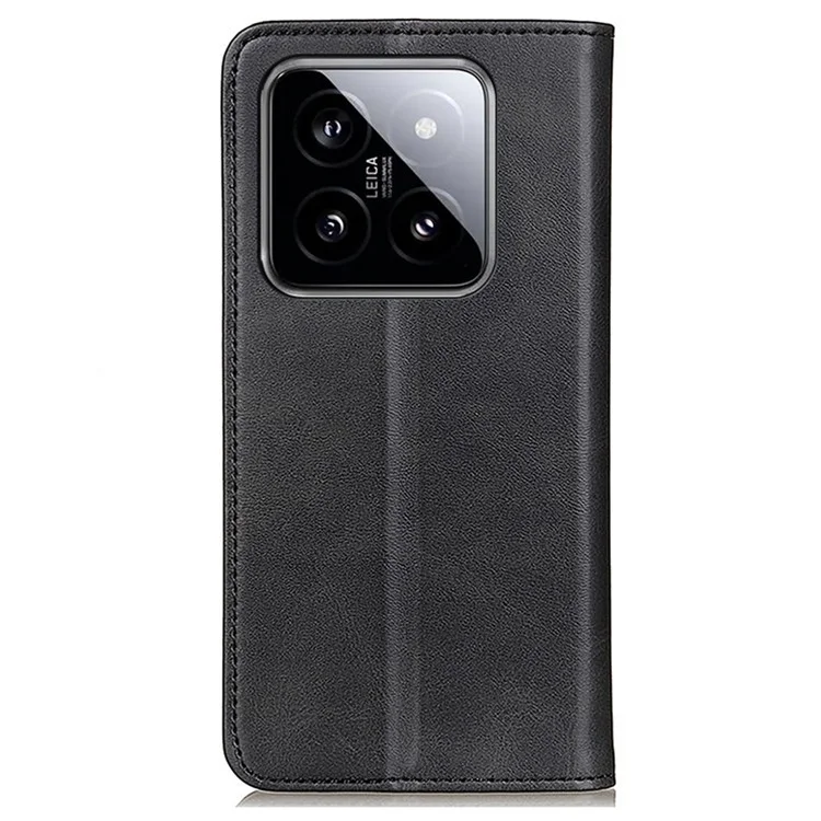 For Xiaomi 14 Pro Case Split Leather Cover with Wallet Stand - Black