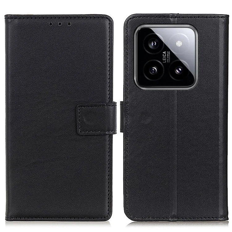 For Xiaomi 14 Pro Case Wallet PU Leather Drop-proof Phone Cover - Black