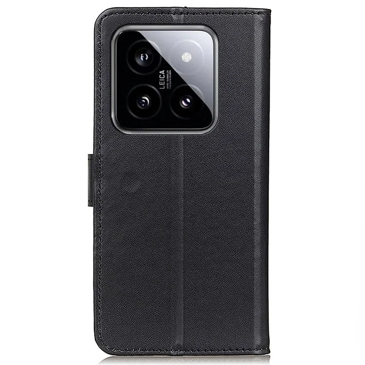 For Xiaomi 14 Pro Case Wallet PU Leather Drop-proof Phone Cover - Black